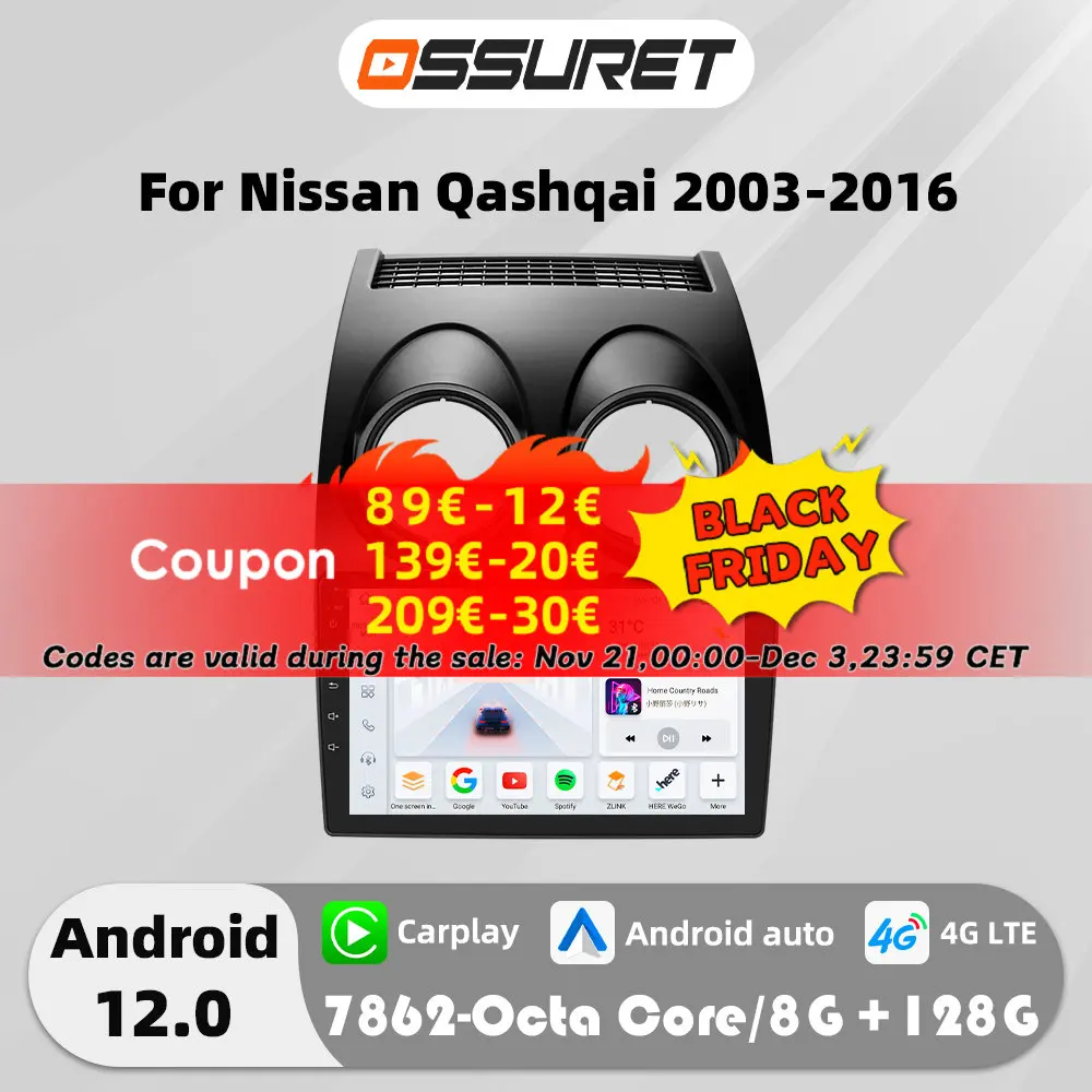 4G WIFI Carplay Android Autoradio For Nissan Qashqai J10 2006 -2010 2011 2012 2013 multimedia Car intelligent system GPS Stereo