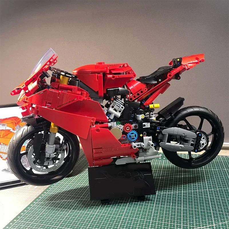 1603 pçs técnico panigale v4 s motocicleta bloco de construção velocidade veículo moto montagem modelo tijolo brinquedo criança adulto para presentes