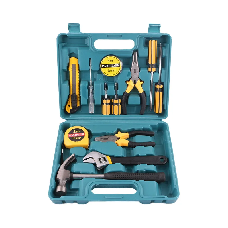Tools Set General House hold Hand Tool Kit with Plastic Toolbox Storage Case Used to Car repair And home Repair