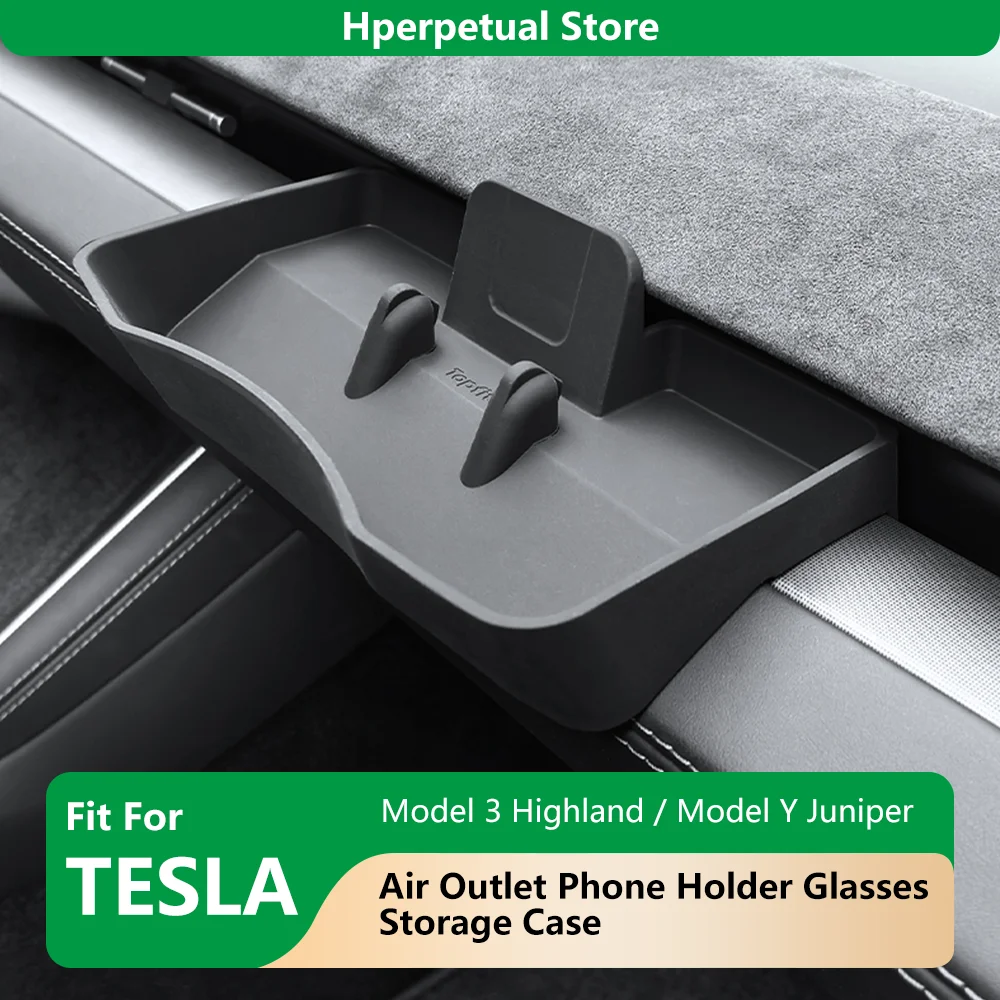 

Air Outlet Phone Holder Glasses Storage Box Silicone For Tesla Model 3 Highland Y Juniper 2025-2026 Anti-slip Car Interior Decor