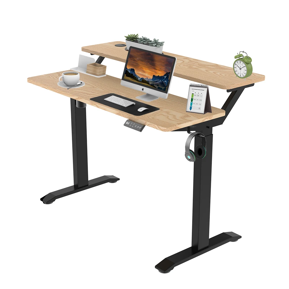 China Manufactory Electric Standing Desk Frame Smart Office Home Single Motor Table Height Adjustable Sit Stand Desk