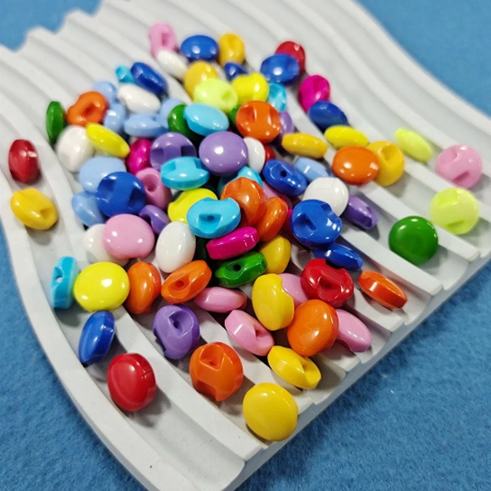 50pcs 9mm Decorative Button for Children Scrapbooking Accessories Sewing Random Colors Round Plastic Buttons Clothes Craft