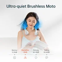 Ventilateur de cou portable JISULIFE, batterie rechargeable 4000 mAh, 5 vitesses réglables, tour de cou mains libres sans pales et flexible pour le sport 4