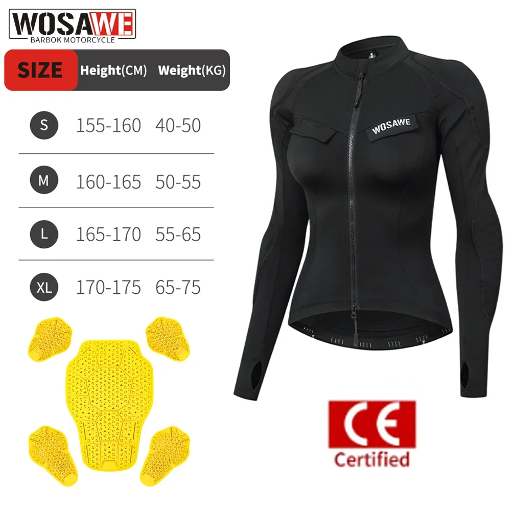 

Женская мотоциклетная куртка WOSAWE, летняя, дышащая, с защитой от падений, с 5 защитными вставками