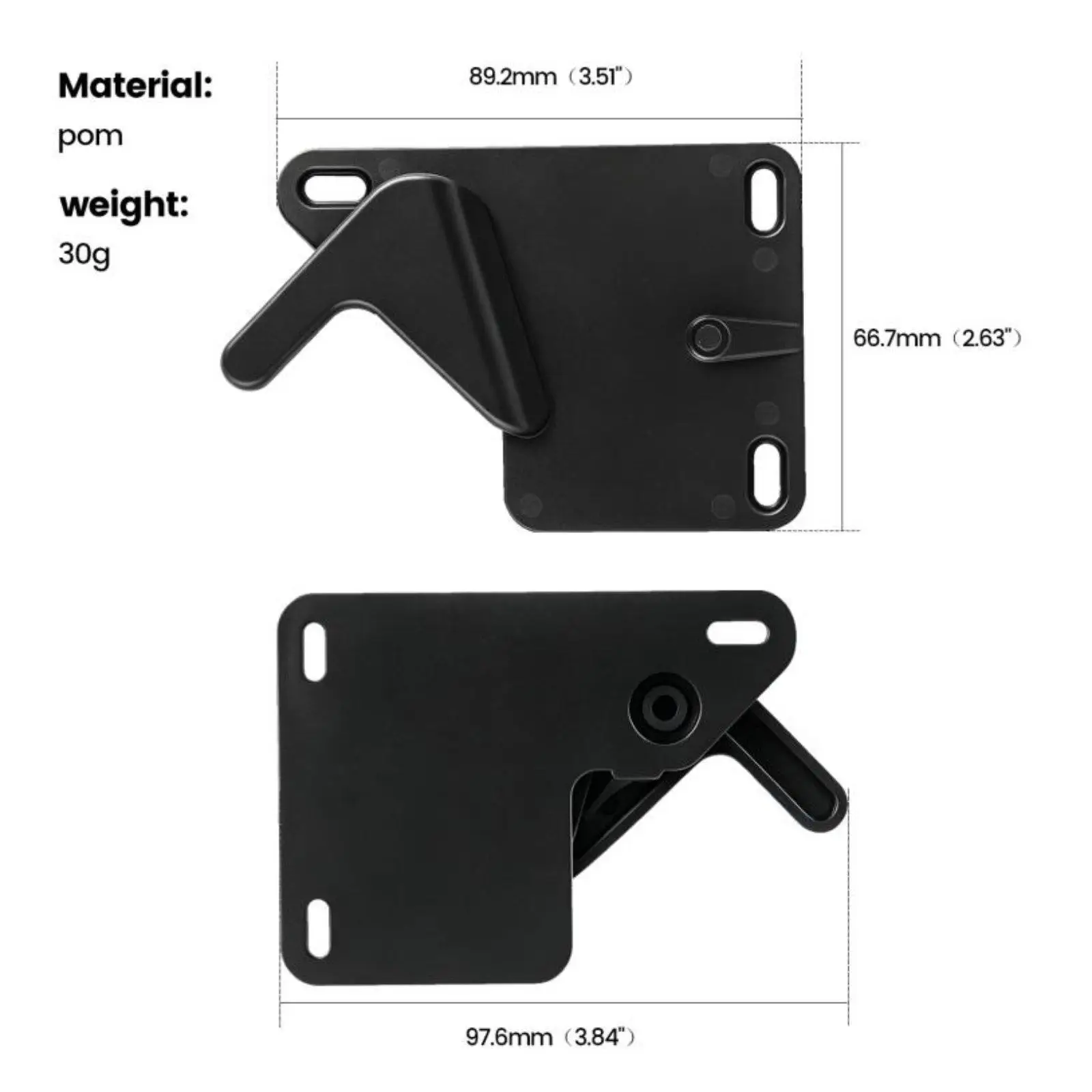 

Sturdy RV Screen Door Latch Black PP Handle Replacement Kit for Travel Trailer Motor Home Secure Lock Accessory