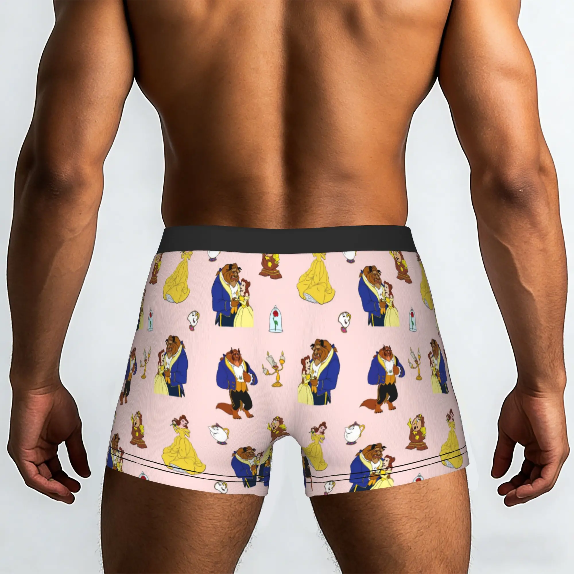 Customized Male Cool Beauty Anime And The Beast Underwear  Boxer Briefs Breathable Shorts Panties Underpants