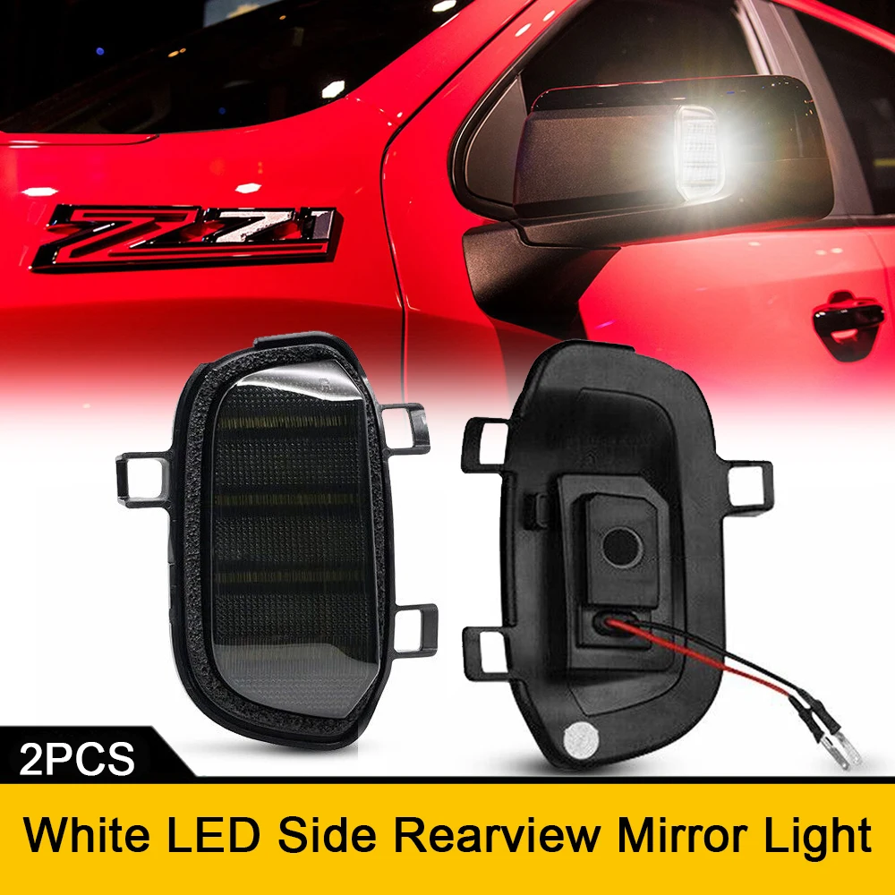 2x LED Side Rearview Mirror Lights DRL Stop Parking Signal Lights For GMC Sierra 1500 Chevrolet Silverado 1500 2019-2023