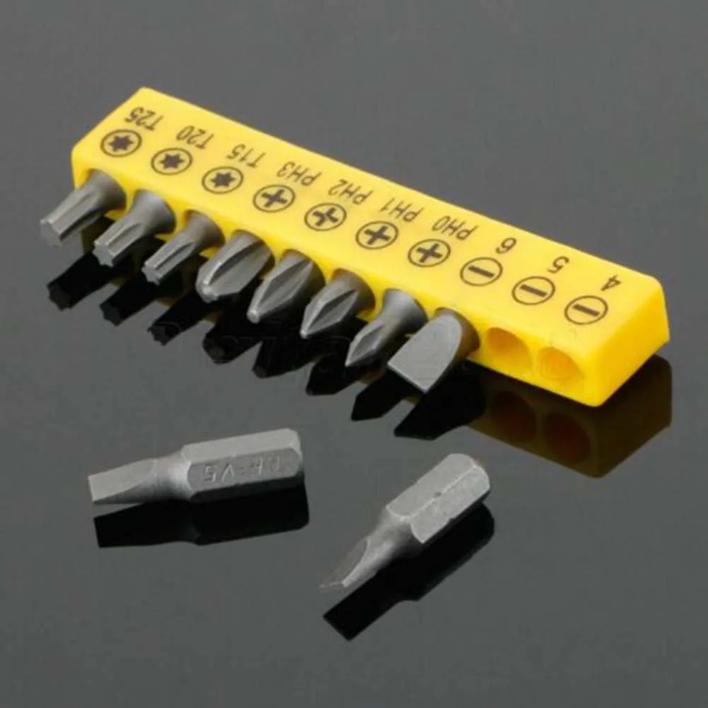 10pcs/lot Screwdriver Bit Set Hand Tool Kit With Hexagonal for torx Hex for pozidriv Slotted Special Screw Driver Drill Bits