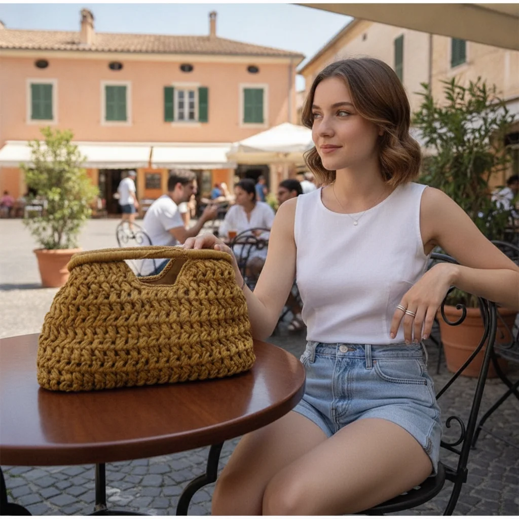 Elegant Woven Clutch Bag Large Capacity Simple Texture Women Chic Handbag Straw Beach Bag Wallet Seaside Vacation Travel Clutche