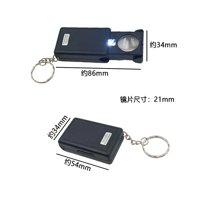 المكبر لفحص المجوهرات 30-60x المكبر المحمول القابل للسحب مع مصباح ليد معدني كيرينغ المكبر أداة المجوهرات