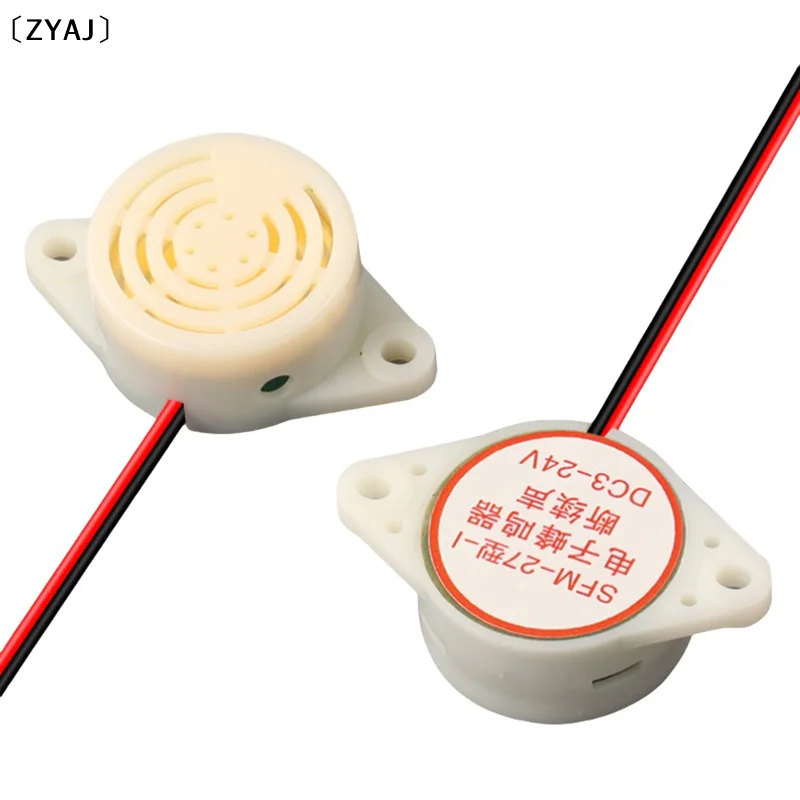 [[ZYAJ」 1 قطعة صفارة إلكترونية صفارة إنذار لهجة إنذار قارع الأجراس صوت مستمر DC3v-24v الجرس الكهرومغناطيسي SFM-27