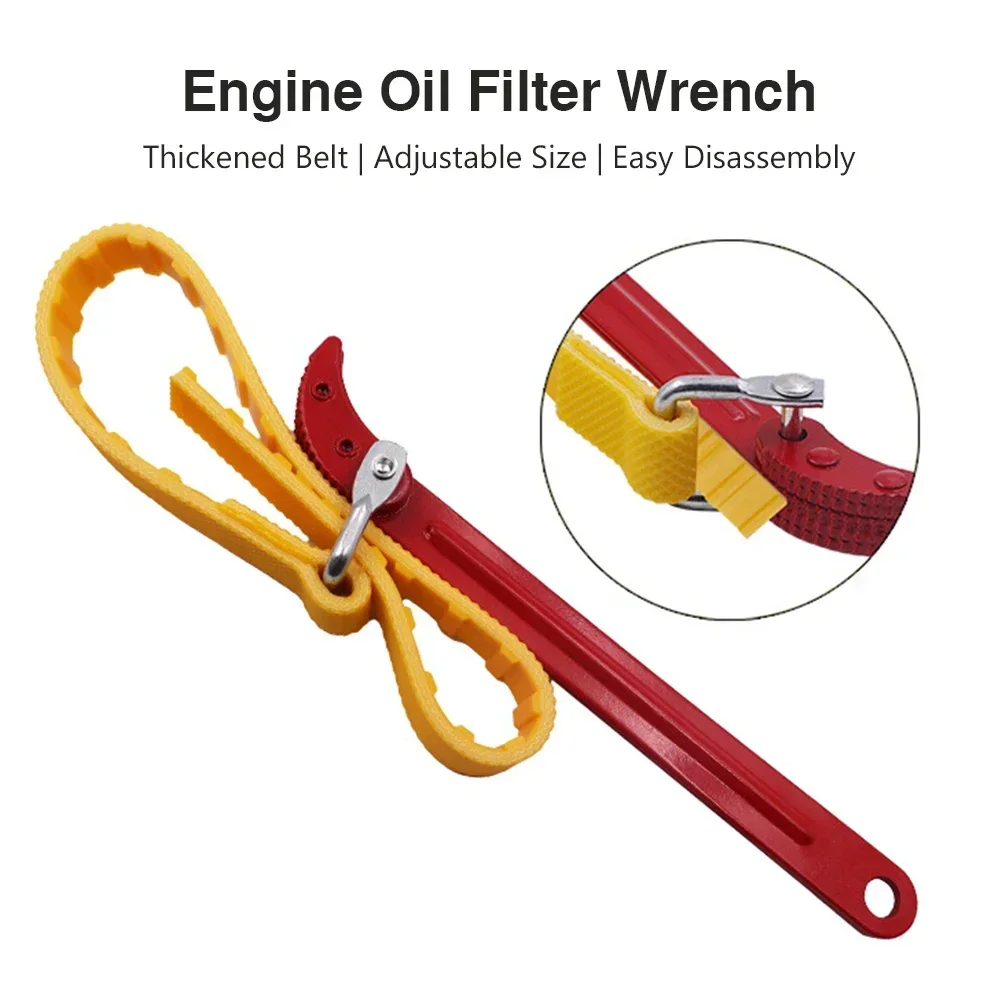 8/12 Inch Adjustable Belt Wrench Oil Filter Puller Removal Tool Strap Spanner Wrench Chain Wrench Strap Opener Disassembly Tools