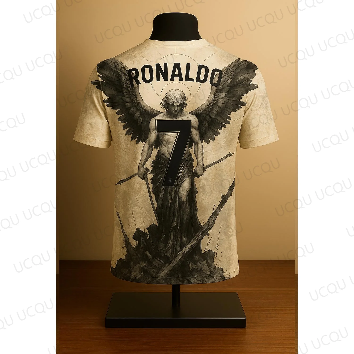 Ronaldo 7 Angel Flame เสื้อฟุตบอลรุ่นพิเศษเสื้อฟุตบอลแฟนตาซีสไตล์แขนสั้นผู้ชายชุดกีฬา Fan Top
