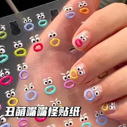 1pc Big Mouth Monster Jelly Series Nail Stickers Decals High Quality Design Adhesive Decal Nail Art Decoration