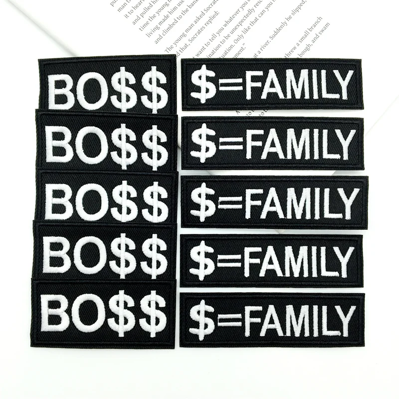 5 stücke Chef hat Geld Stickerei Patches-Aufbügeln/Aufnähen Applikation mit Kleber ücken, langlebig für Kleidung, Hüte, Jacken & Zubehör