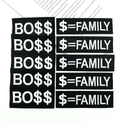 5pcs Boss Has Money Embroidery Patches - Iron-On/Sew-On Applique with Adhesive Backing,Durable for Clothing,Hats,Jackets & Acces