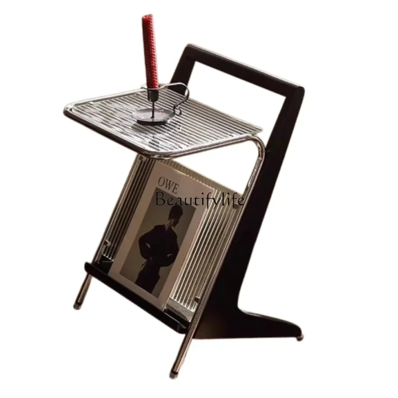 

z.Glass Corner End Table Storage European Italian Design Corner Small Coffee Table Living Room Modern Stolik Kawowy Home Furnitu