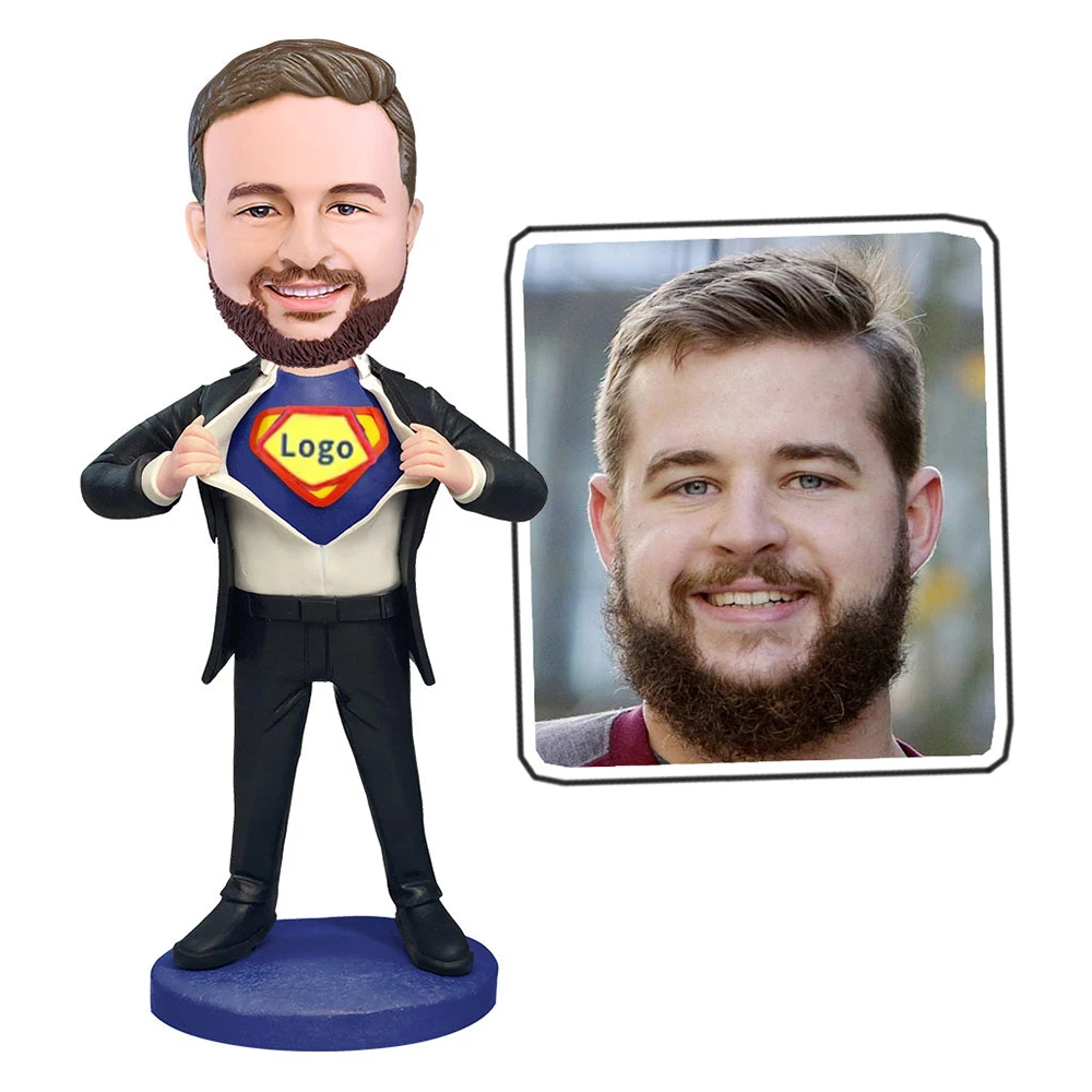 Custom Bobbleheads Super Dad Handcrafted Personalized Gifts to Celebrate Father's Day Birthday,Office Home Decor Souvenir Toys