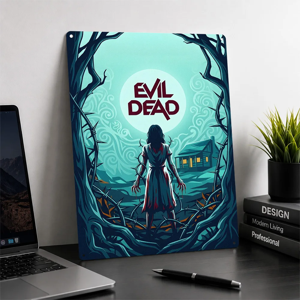 Evil Dead Horror Movie Art Poster Retro 3D Printed Metal Signs Customized Wall Hanging Gift for Decoration Room Tin Sign Bedroom