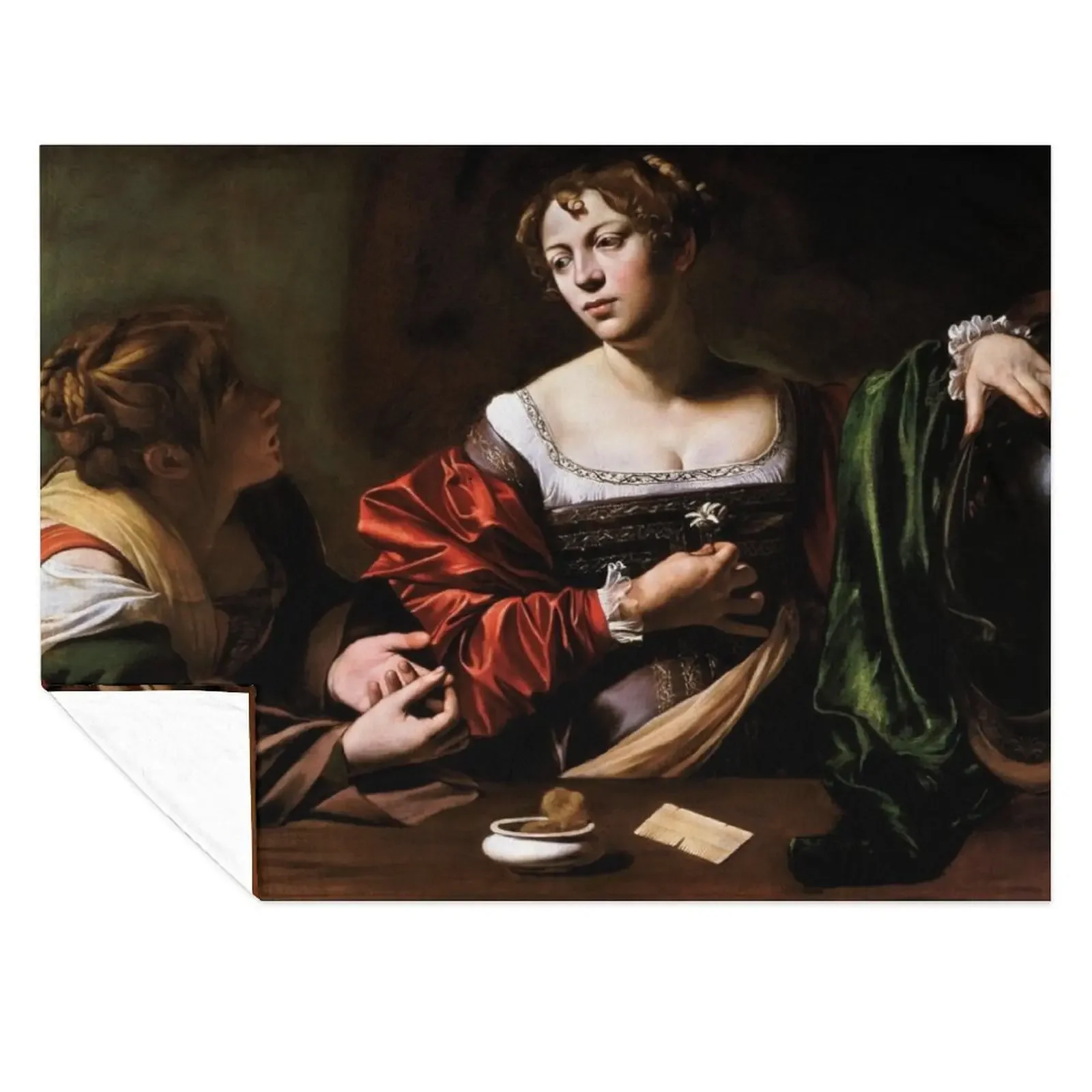 

Martha and Mary Magdalene by Caravaggio (c 1598) Throw Blanket halloween Decoratives Sofa Throw Luxury Throw Blankets