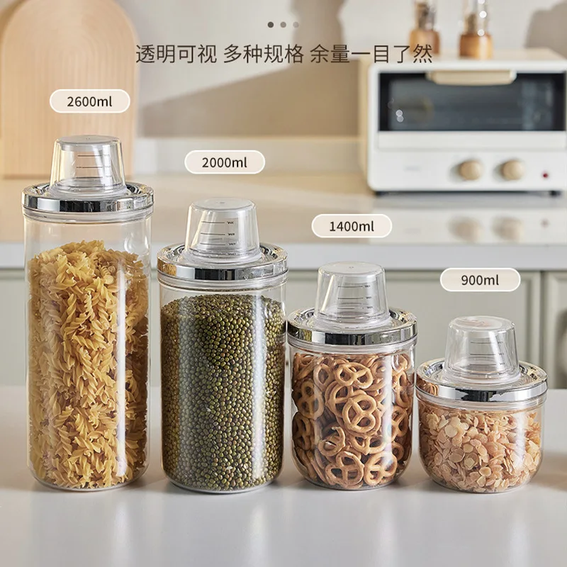 900-2600ml Transparent Sealed Container Household Moisture-proof Storage Box Coffee Beans Grains Storage Container Kitchen Tool