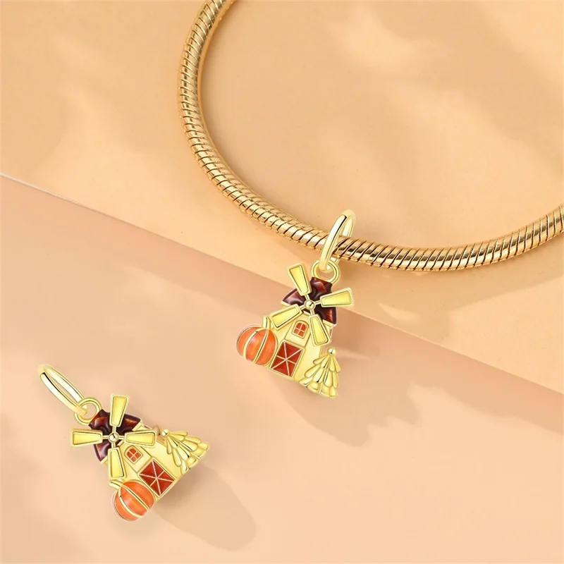 925 Sterling Silver Charms Bead CZ Zircon Eiffel Tower Windmill Butterfly Dangle Fit Original Bracelet DIY Women Jewelry Gift