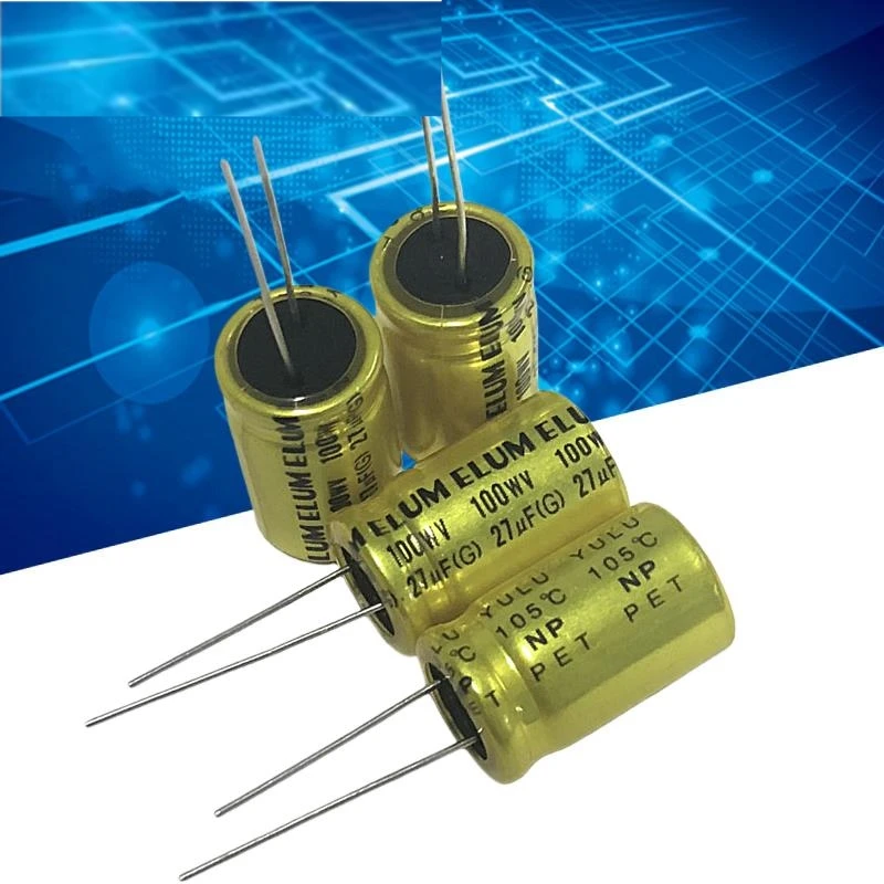 10PCS audio frequency crossover vertical NP non-polar aluminum electrolytic capacitor 100v 27uf 13X20mm