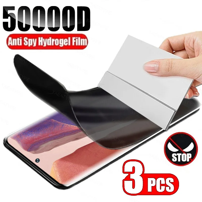 3Pcs Privatsphäre Hydrogel Film Für OPPO A80 A60 A3 A18 A40 A38 A58 A78 A98 4G 5G Oppo a80 A60 Ohne Fingerabdruck Entsperren