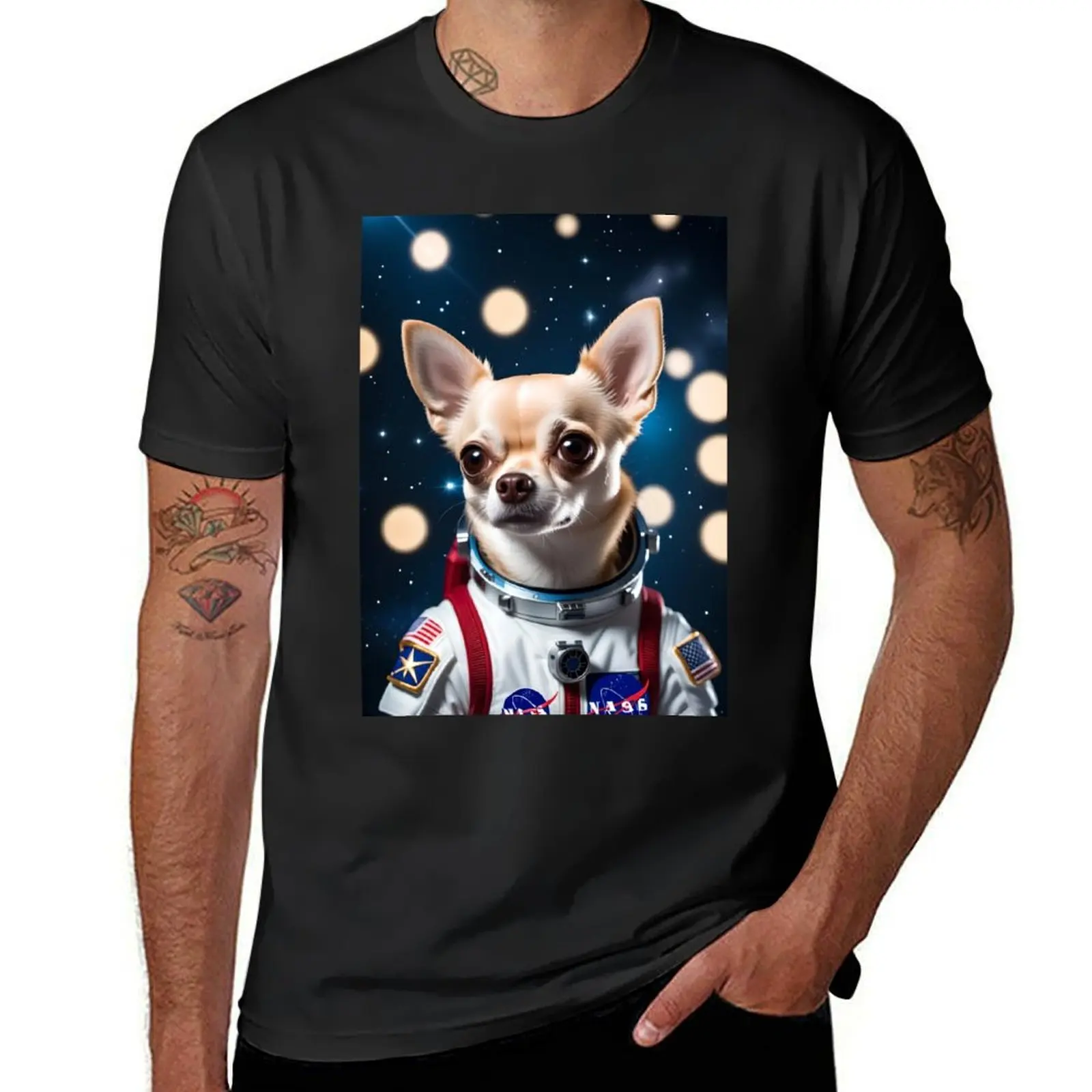 Astronaut Chihuahua, Space Animals Collection! Galaxy BG T-Shirt customs customizeds kawaii clothes mens white t shirts