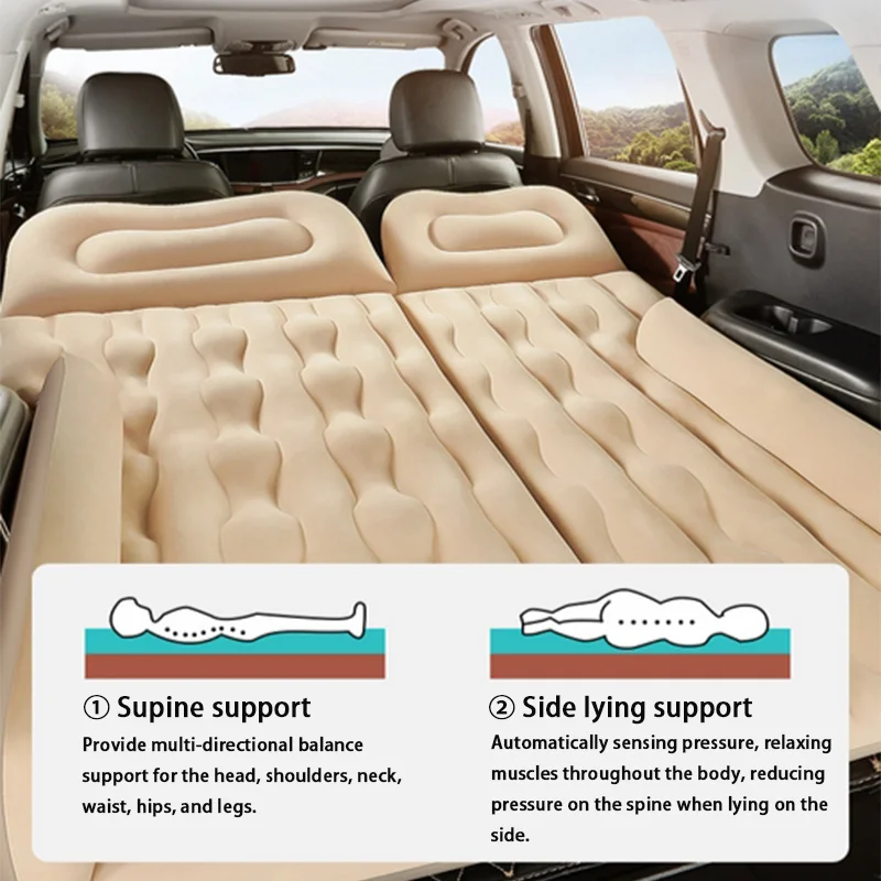 SUV Car Inflatable Bed Trunk Leveling Pad Mattress Sleeping Pad Car Converted Bed Foldable Car Travel Bed Camping Bed - Image 4