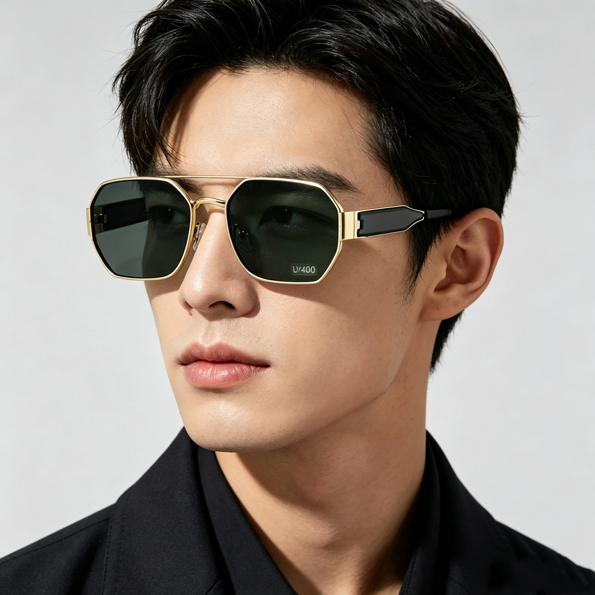 Fashion Octagon Geometric Sunglasses For Men Women Vintage Trend Design Gradient Color Lens Sun Glasses Daily Vacation Beach Y2K