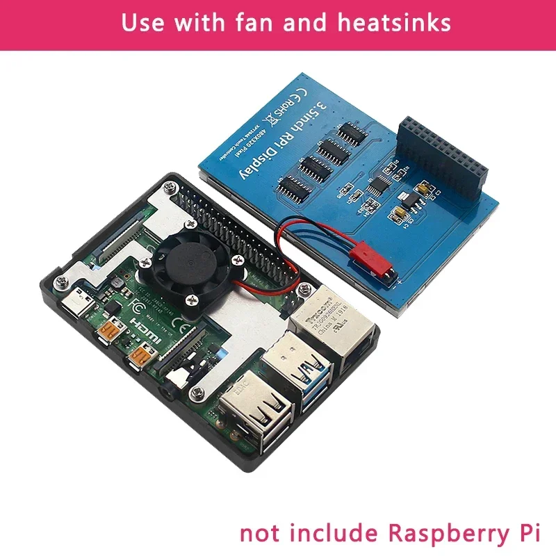 Raspberry Pi 3.5 Touch Screen 480*320 LCD TFT Display Optional ABS Metal Case Cooling Fan for Raspberry Pi 4 Model B or 3B+ 3B