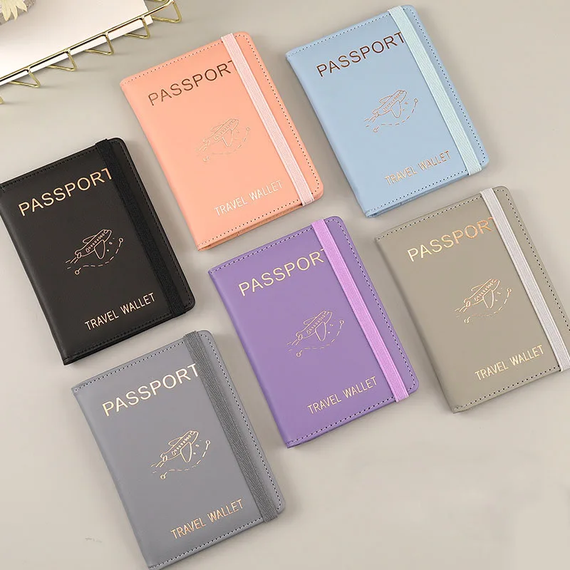 Passport Covers Women Men Letter Print Passport Holder Flight Ticket Clips ID Bank Credit Card Holder Passport Travel Organizer