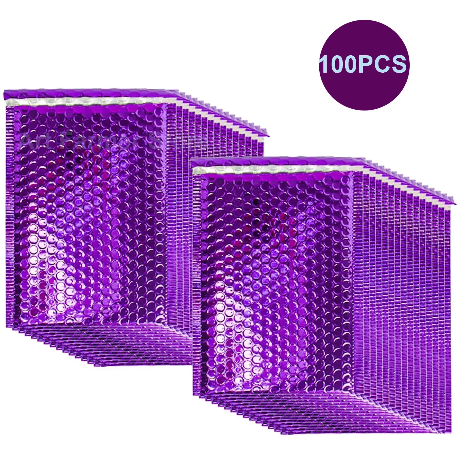 100Pcs Packing Bag Purple Bubble Mailer Holographic Bags for Packaging Laser Envelopes Shipping Packages Small Business Supplies