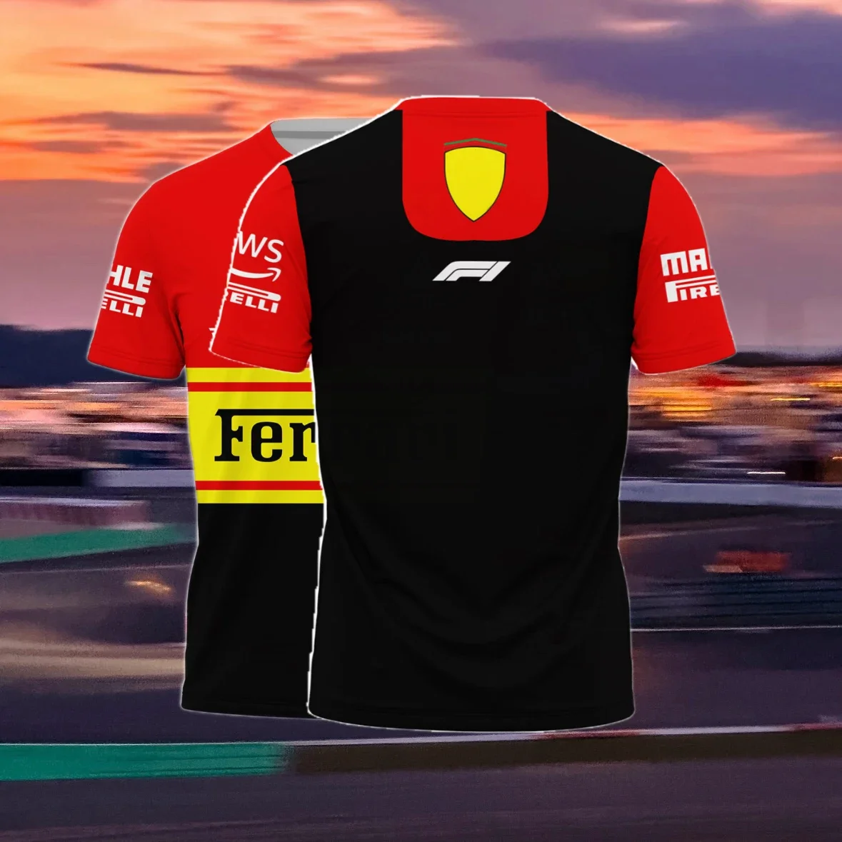 

New Car Logo Mountain Racing Suit Short-sleeved T-shirt Fashion 3D Printing Breathable Men's Outdoor Sports Quick-drying Top