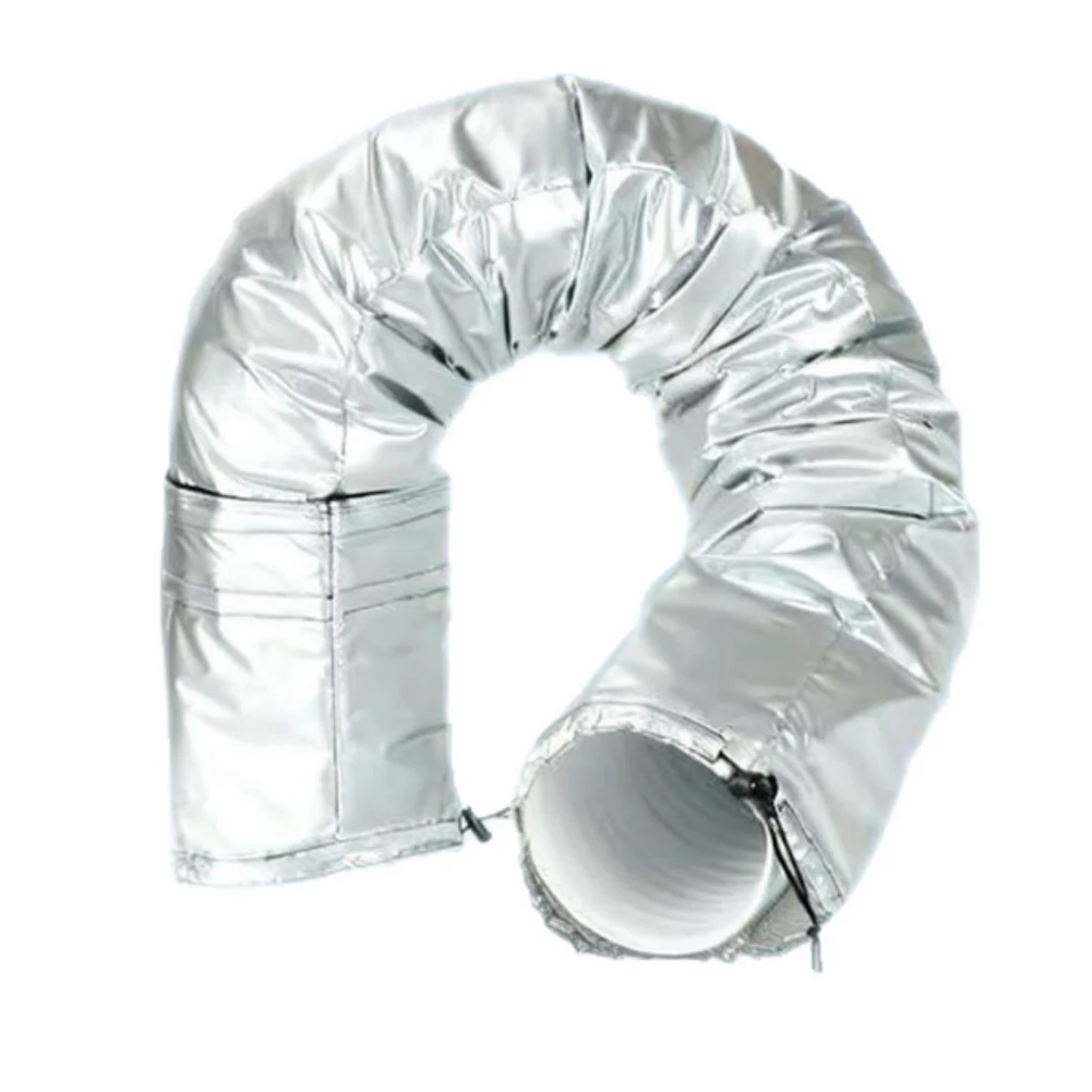 Portable AC Vent Hose Insulation Sleeve with Heat Resistant Properties for Use in Variable Ambient Temperature Environments