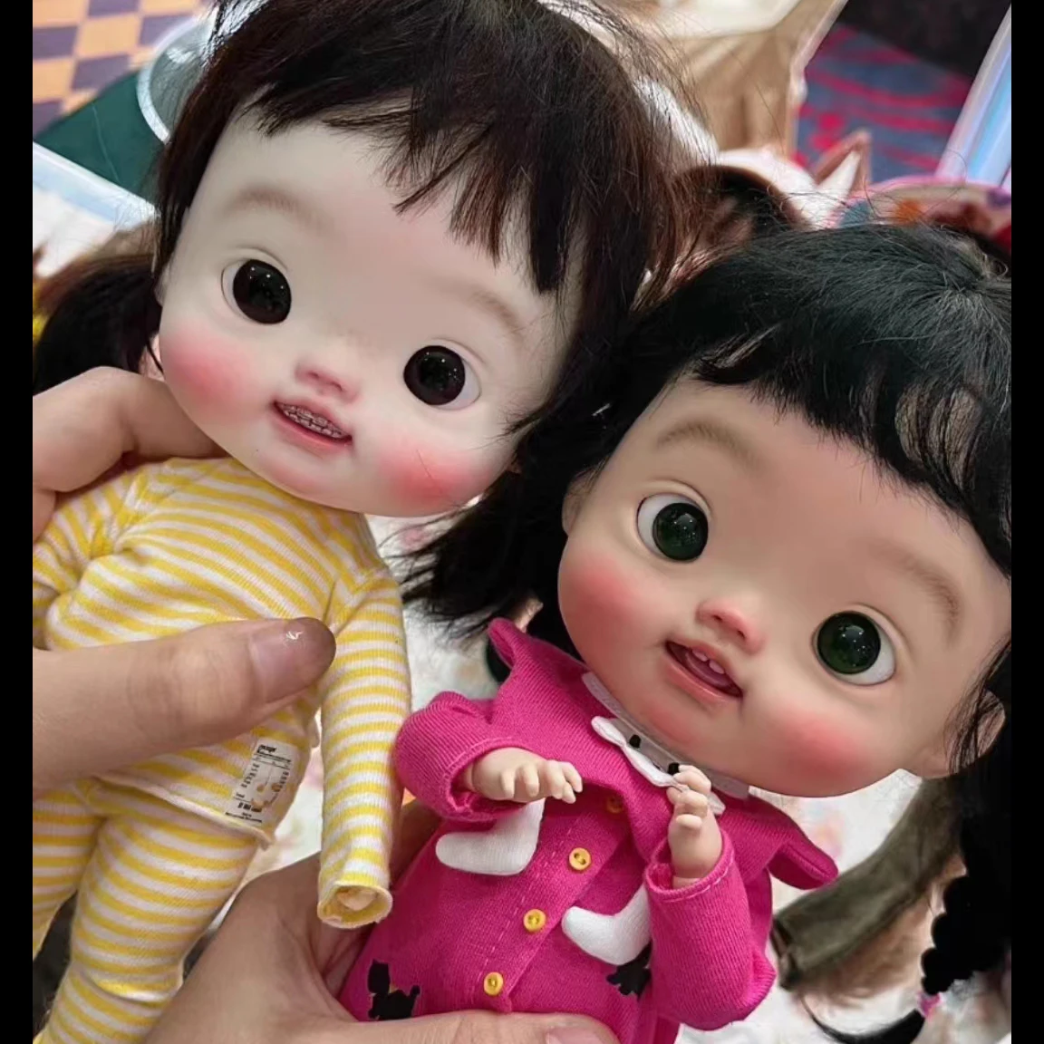 Big Head Doll 1/6 BJD Doll Resin Material DIY No Makeup Doll Toys For Girl Cute Teeth Birthday Gifts