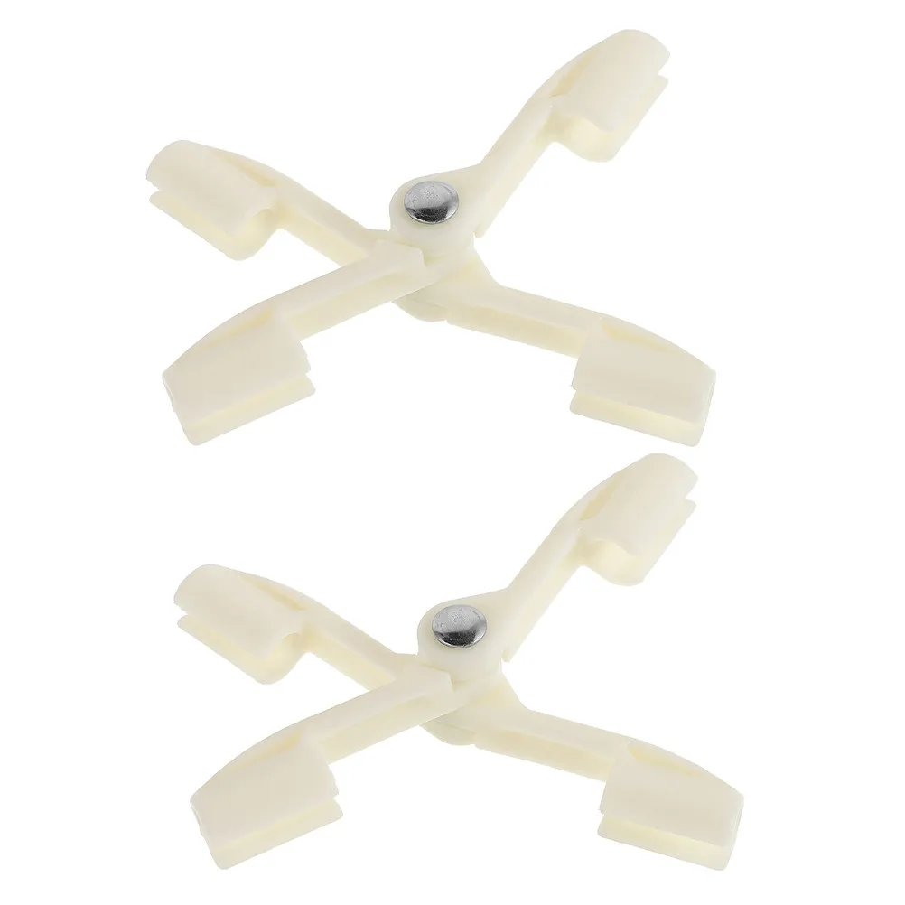 2Pcs White Plastic Foldable Net Retainer Clips Bed Canopy Stabilizer Windproof Canopy Hanging Clips for Bedroom Balcony Tent