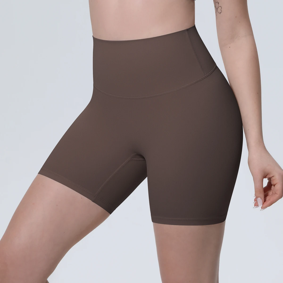 1 Stück Damen Sport-Kurze Yoga-Leggings Einfarbige Hochtaillierte Fitness-Shorts Schnelltrocknende Radfahr-Workout Nahtlose Shorts – Detail 25