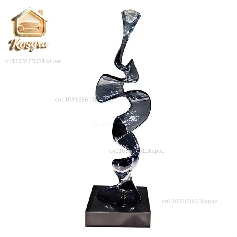 Transparent resin Taihu stone ornament high-grade light luxury living room entrance TV cabinet abstract art vertical decoration