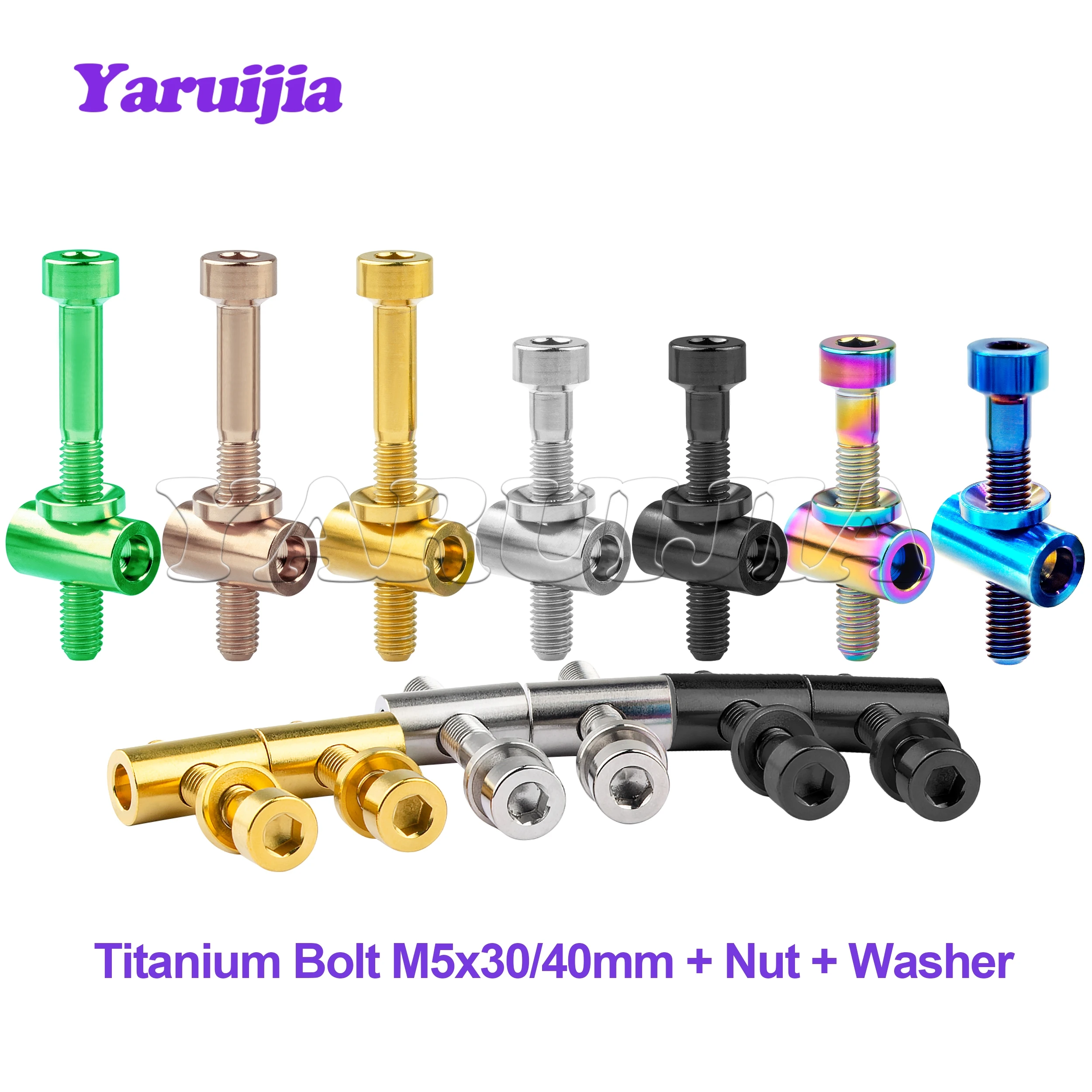 

Yaruijia Titanium Bolt M5x30/40mm Screws+Nuts+Washers for Thomson Seatpost MTB Road Bicycle Seatpost Saddle Fixed