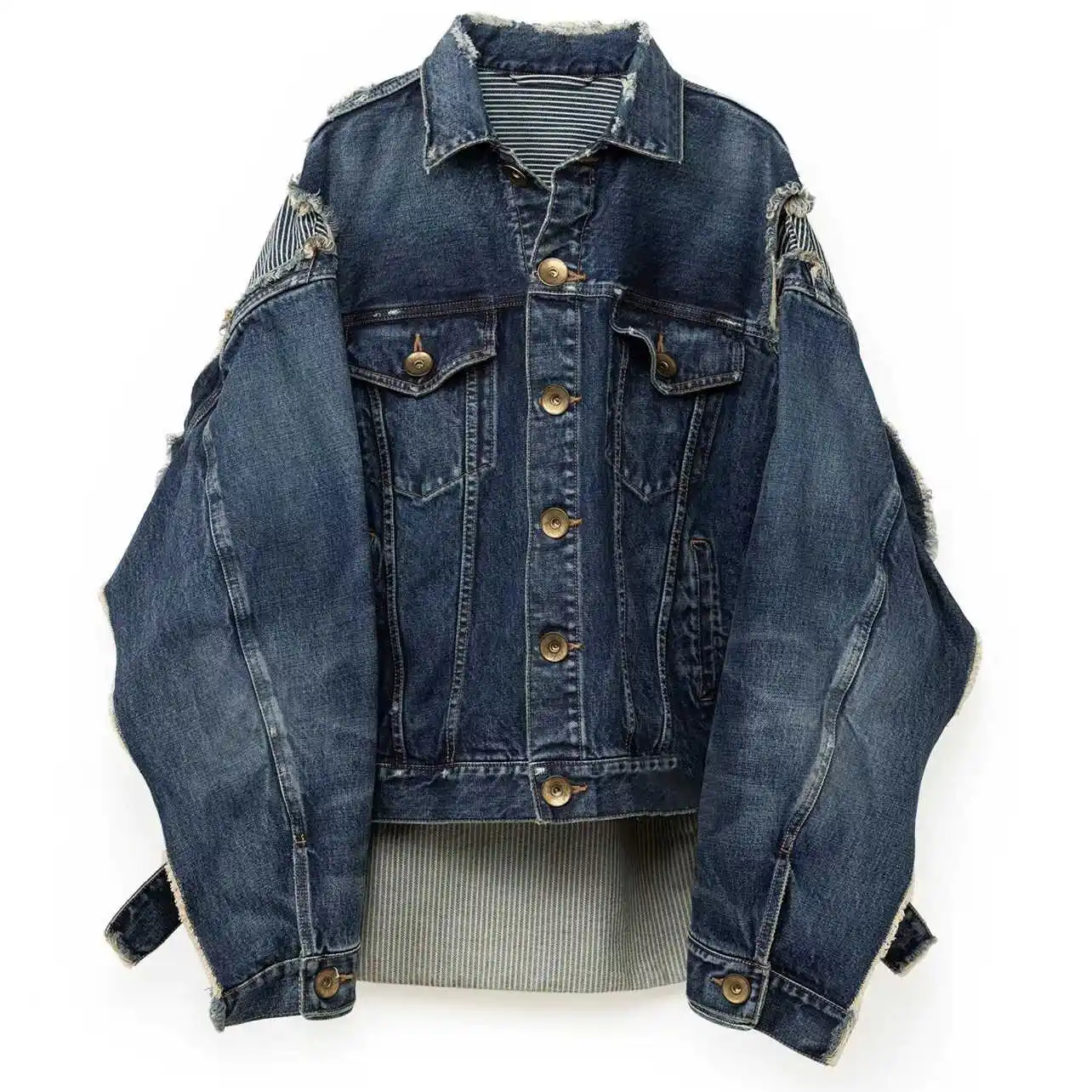 

22AW MMY японский джинсовый крой и сращенный для создания старой свободной повседневной куртки мужская мода свободное пальто