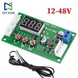 Dc 12v 24v 48v 5a display digital de quatro fios pwm motor ventilador controlador de velocidade regulador controle de temperatura suporte ce ebm ventilador