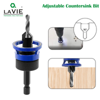 LAVIE 1pc Hex Shank Adjustable Limiting Countersink Bit Router Bits Woodworking Router Bit Set CH339I00825BL