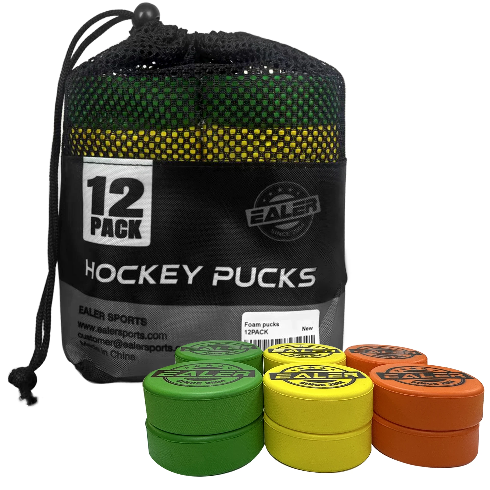 EALER Floor Hockey Pucks,Soft Foam 3 Inch Official Regulation Rainbow Knee Hockey Puck,Safe Indoor Practice Recreational Play,6‑