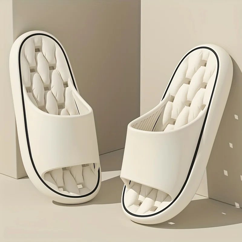 Simple Hollow Summer Sandals for Men and Women, Non-Slip Wear-Resistant Flat Slippers, Bathroom Shower image 3