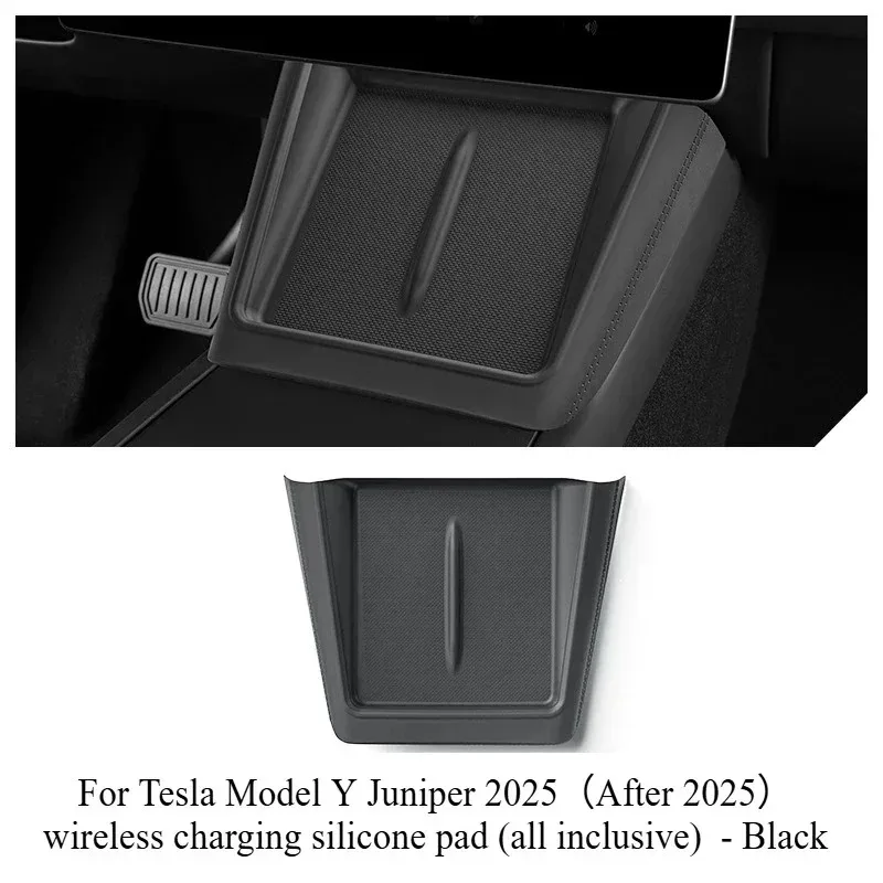 Für Tesla Model Y 2025 2026 Standard Center Kabelloses Ladepad Rutschfeste Telefonladematte Schützende Auto-Innenausstattung – Detail 1