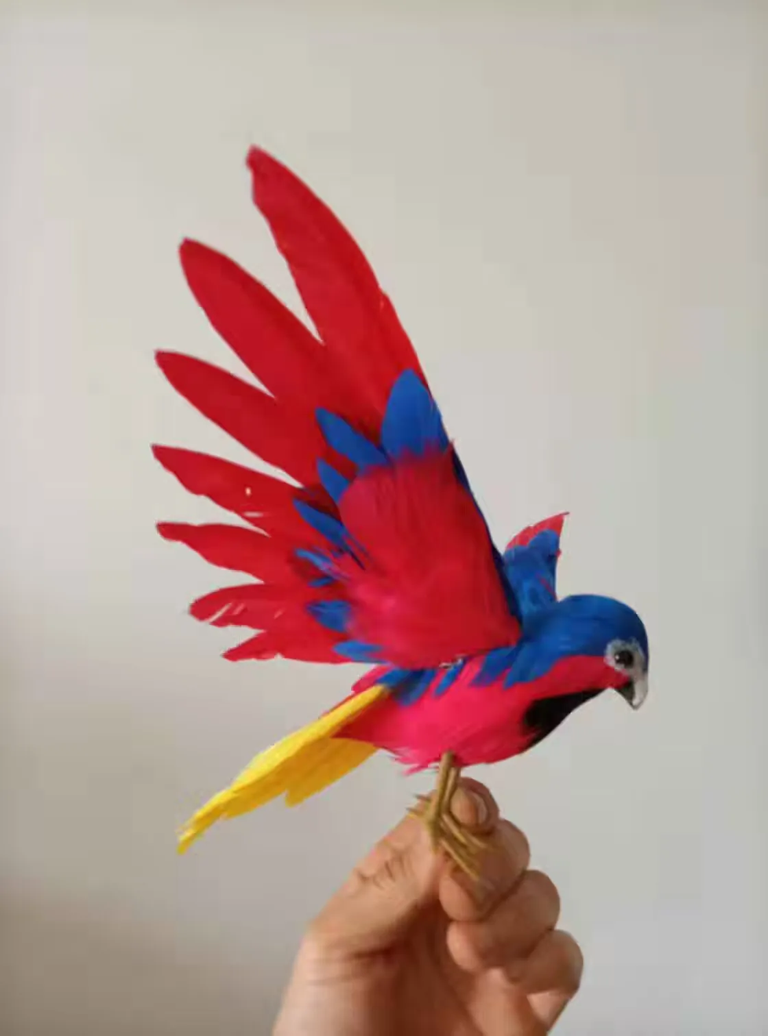 cute small  simulation red&blue parrot model foam&feather wings parrot bird gift about 20x28cm xf2888