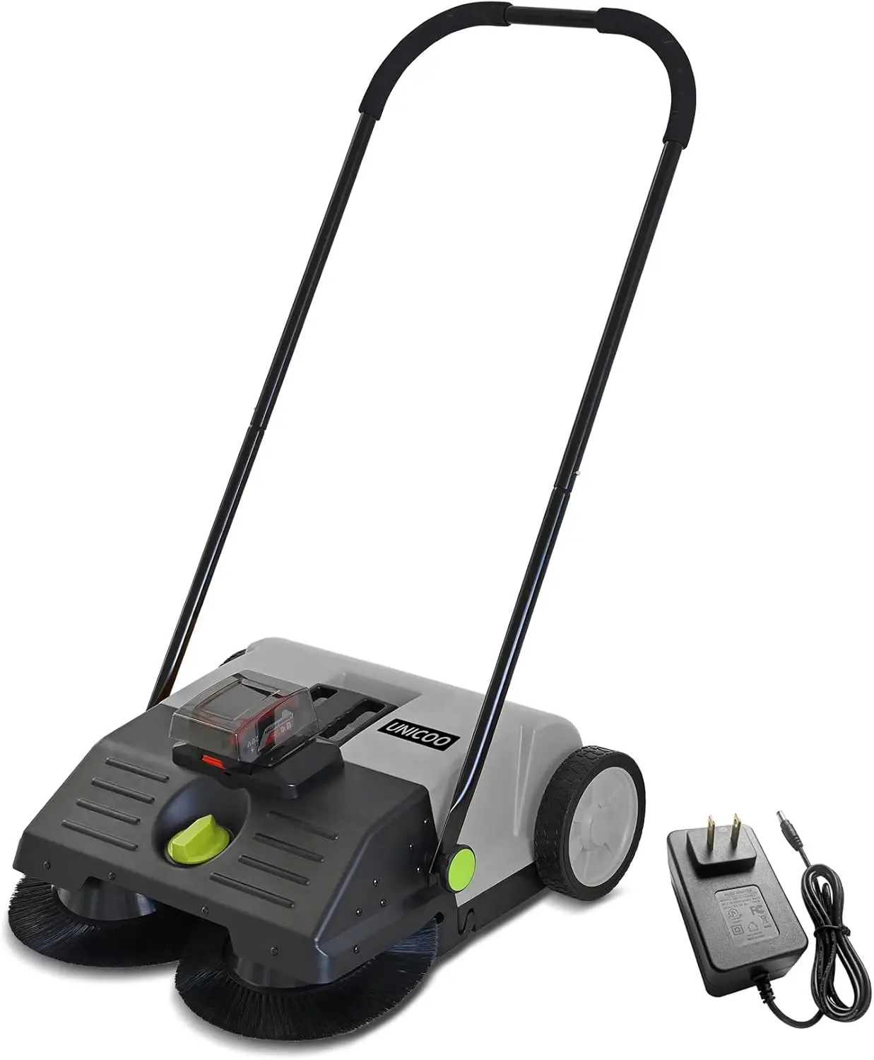 Electric Hand Push Sweeper - Battery Powered Floor Sweeper, Walk Behind Floor Sweeper, Efficient Push Sweeper for Indoor and Out