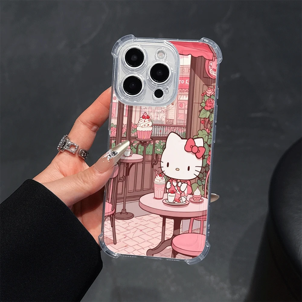 

Мягкий чехол для телефона Sanrio KT для IPhone 15, IPhone 16/15/14/13/12/11/x/xs/xs Max, женские чехлы для телефонов Hellokitty, защита от падения